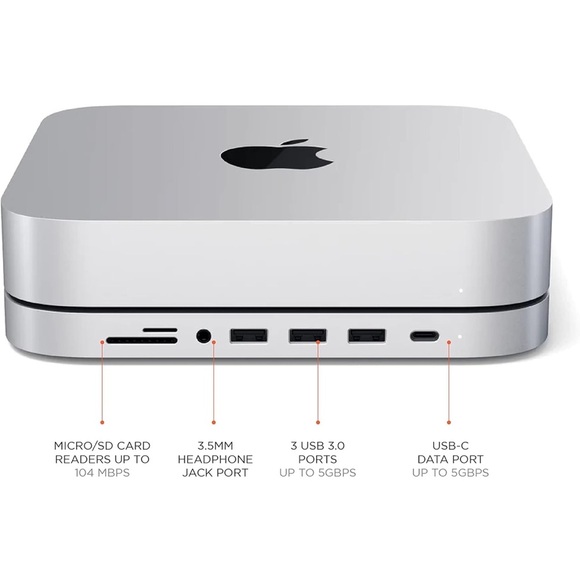 Satechi USB C Hub - Type-C Aluminum Stand & Hub for M1/M2 Apple MacMini - Picture 5 of 9